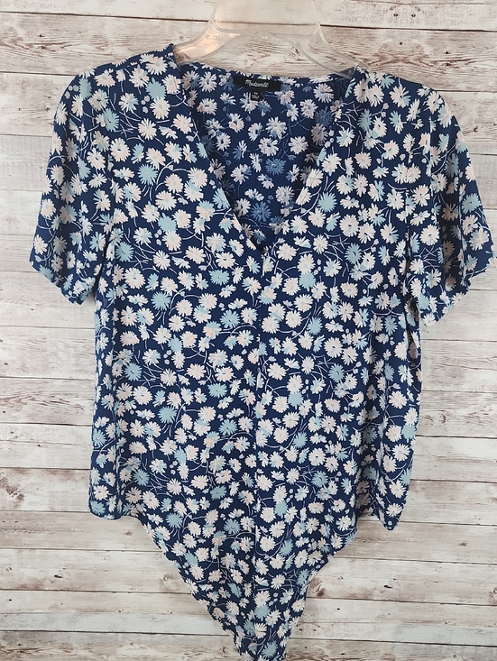 Madewell Tops - Madewell Navy Blue Daisy Print V-Neck Blouse